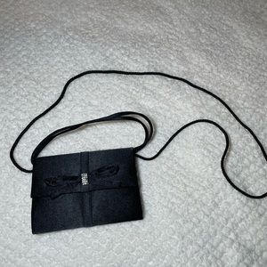 Black Clutch with Rope Strap